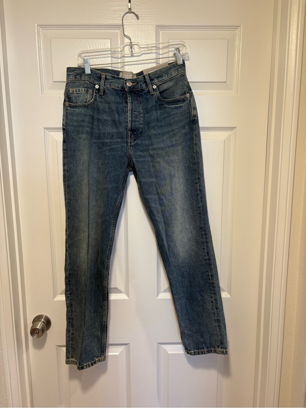 Everlane Straight-Leg Denim Jeans in Washed Blue